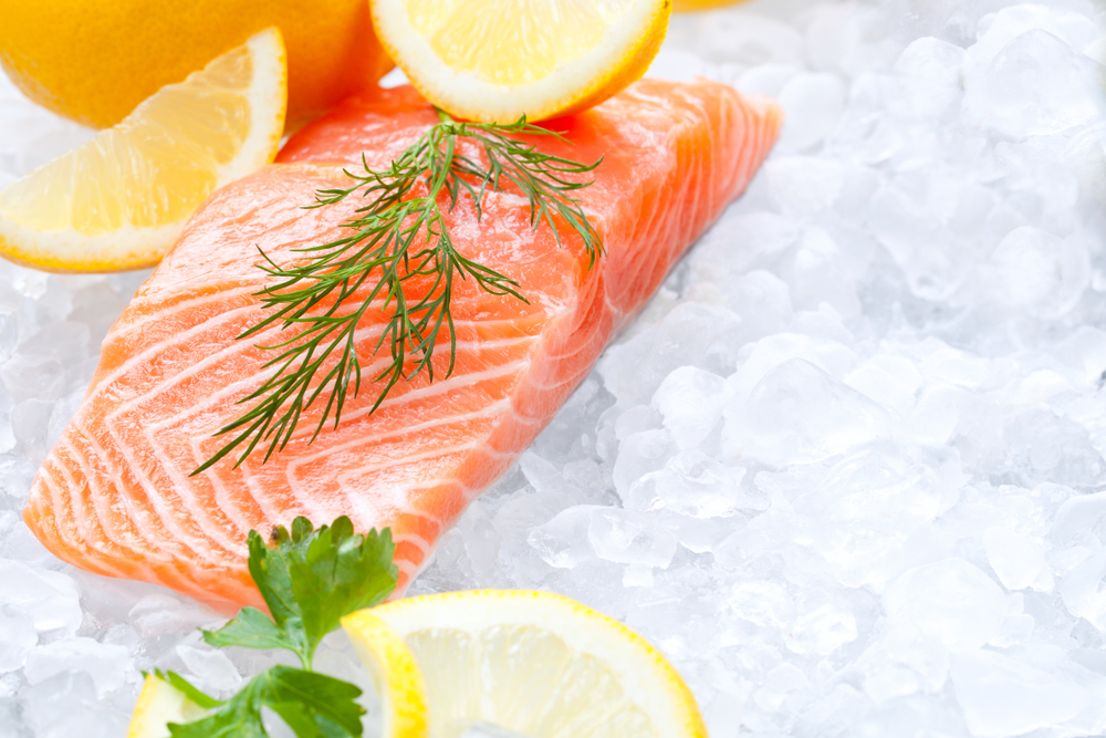 Fresh,Salmon,On,Ice